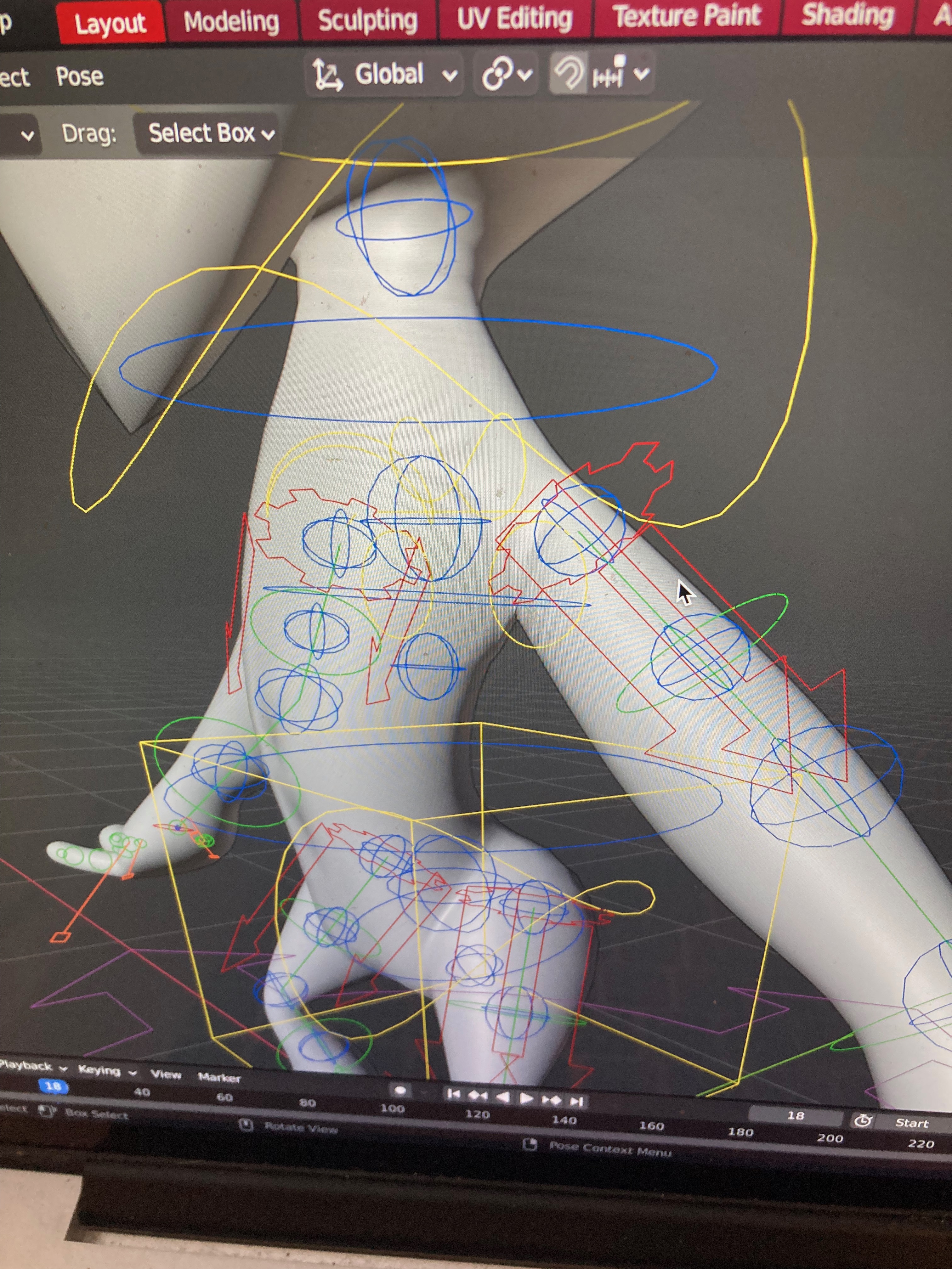 Blender rig in development